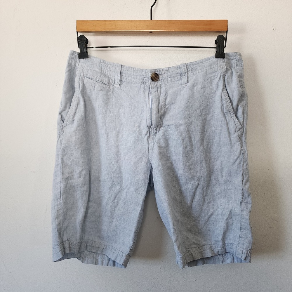 Wallin Bros Linen Shorts 34W Blue